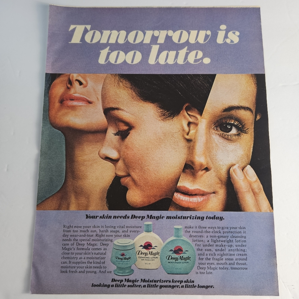 Vintage 1972 Deep Magic Moisturizers Magazine Print Ad